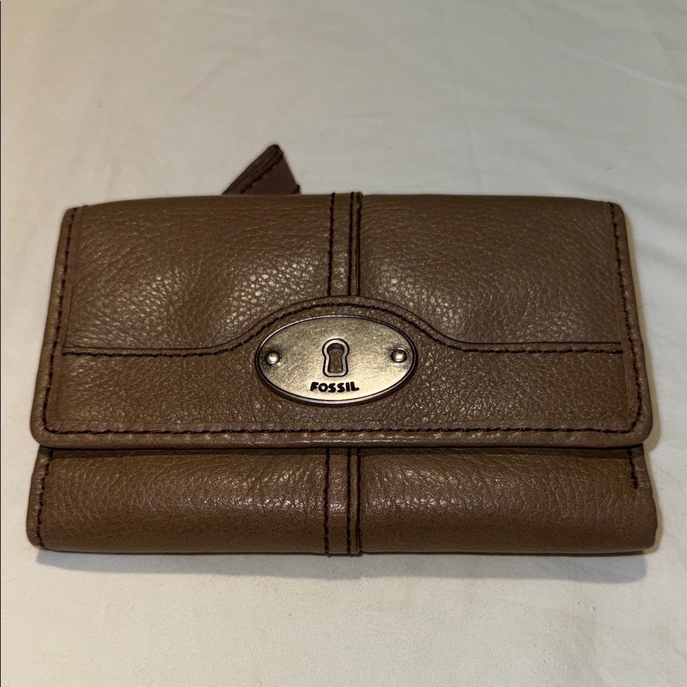 Fossil Brownish Greenish  Mulifold Wallet EUC